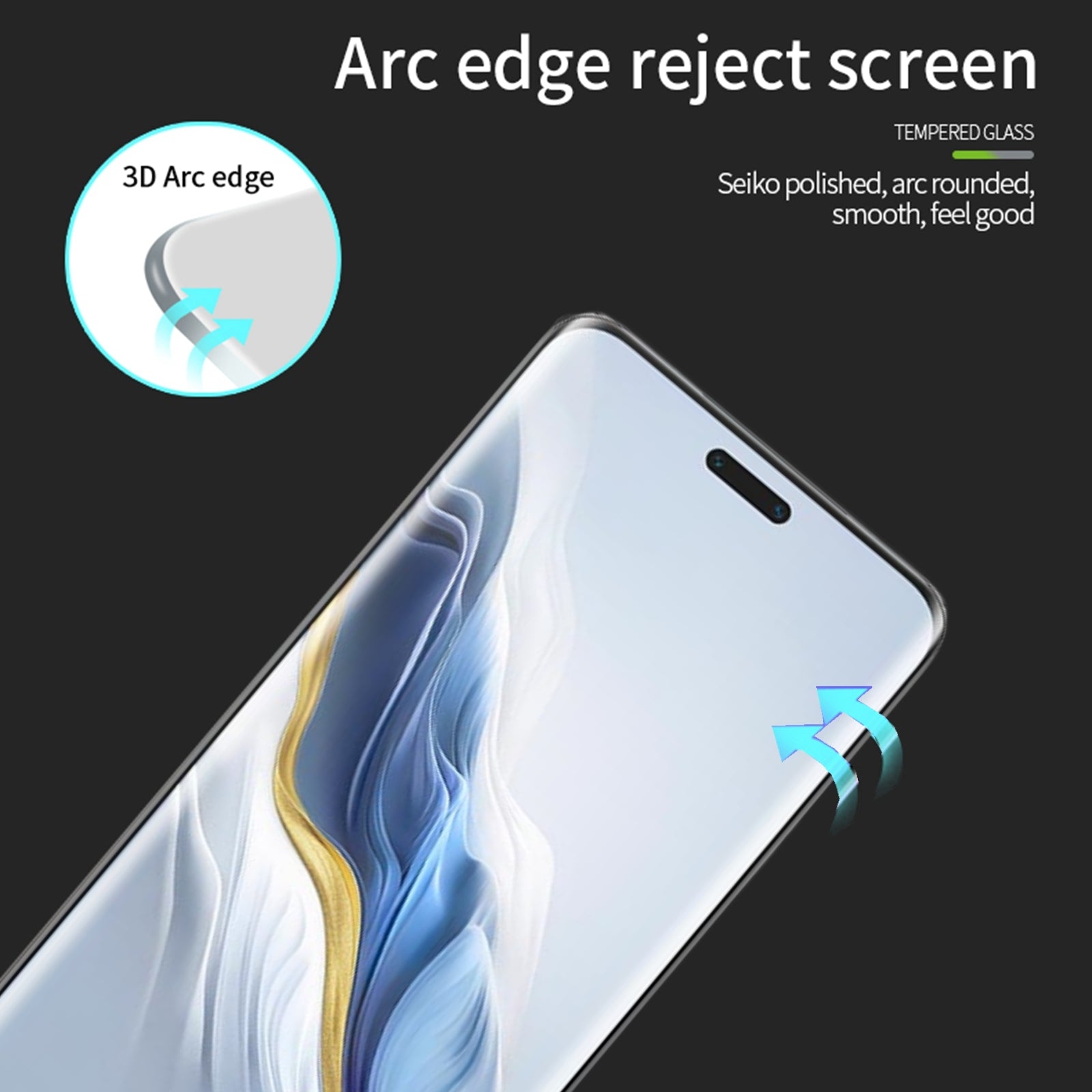 MOFI For Honor Magic6 5G 3D Curved Hot Bending Tempered Glass Screen Protector Full Glue MOFI For Honor Magic6 5G 3D Curved Hot Bending Tempered Glass Screen Protector Full Glue